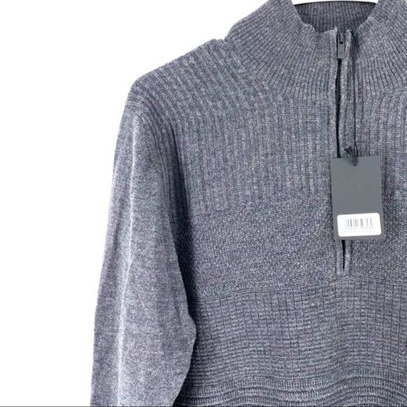 Porsche Design Men's Merino Wool Mock Neck Half Zip Sweater - M - Picture 10 of 10